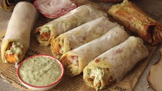 Chicken amp Cheese Paratha Roll 😍 Recipe By Chef Hafsa [upl. by Arihay]