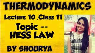 HESS LAW  Lecture 10  Thermodynamics  Class 11  jee neet [upl. by Layton]