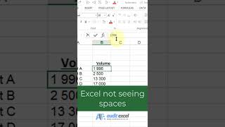 Excel not seeing obvious spaces [upl. by Enimsaj]