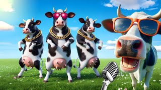 FUNNY COW DANCE 4 │Official Music  Cow Song amp Cow Videos 2024  Cow music  funny dancing cow  gay [upl. by Anoirtac]