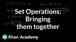 Bringing the set operations together  Probability and Statistics  Khan Academy [upl. by Saisoj613]