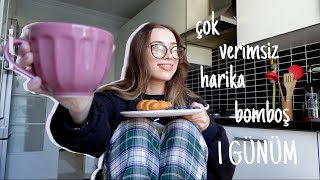 hiçbir şey ama hiçbir şey yapmadığım GÜN⚰️ evde tek başına VLOG🏠 [upl. by Pine481]