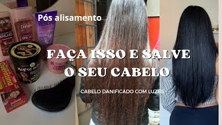 CUIDADOS PARA CABELO LISO QUE ESTÁ DANIFICADO ✨ [upl. by Aihsatan]