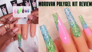 POLYGEL NAIL TUTORIAL  MOROVAN POLYGEL KIT REVIEW  Ombre amp Color Block Nails [upl. by Elia]