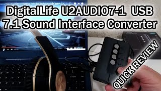 DigitalLife U2AUDIO71 USB 71 Sound Interface SetUp Installation And Usage On Win 10 PC REVIEW [upl. by Lansing]