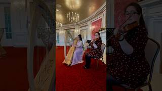 Wedding Performance at Château Frontenac harp violin castle wedding weddingmusic bridgerton [upl. by Mharg922]