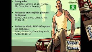 Cheats Todos os códigos GTA San Andreas  XBOX [upl. by Annodam]