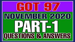 GOT 97 NOVEMBER 2020 QUESTIONS WITH ANSWERS PART 1  DEPARTMENTAL TESTS [upl. by Dahlia341]