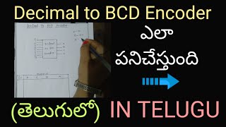 Decimal to BCD Encoder in Telugu  Digital ElectronicsSTLDDLDBTECH DIPLOMA [upl. by Nillad]