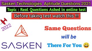 sasken Technologies off campus 2021 really asked Aptitude Question for online test  sasken online [upl. by Silber18]