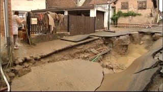 Inondations une coulée de boue fait dénormes dégâts dans le BasRhin [upl. by Legyn]