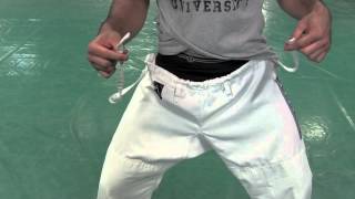 How to Tie Your JiuJitsu Pants w Rener Gracie [upl. by Ardnic]