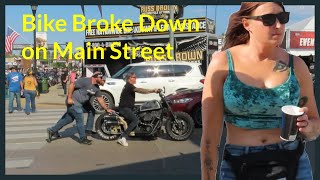 Happiness at Busy Intersection Main Street at Sturgis Motorcycle Rally Bike Week [upl. by Lietman122]