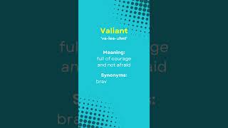 Valiant Word  Learn English word Pronunciation amp meaning [upl. by Slen665]