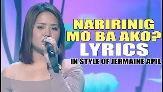 NARIRINIG MO BA AKO LYRICS IN STYLE OF JERMAINE APIL CONTEST PIECE contest vocal lyrics opm [upl. by Nohsram]