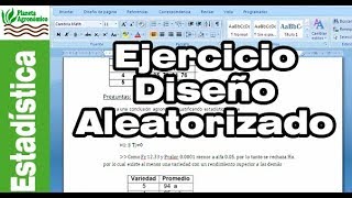 Ejercicio DISEÑO completamente ALEATORIZADO 📊 [upl. by Ahsyas]