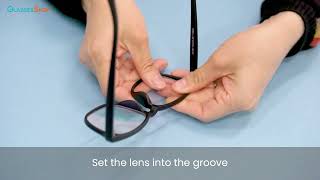 GlassesShopcom  How to Install  Remove the lenses — Plastic Frame [upl. by Yemerej]