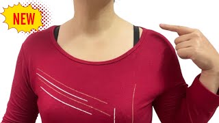 ✅ How to reduce a wide collar without a sewing machinereduce a big neckline [upl. by Fishback96]