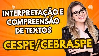 BANCA CESPECEBRASPE  QUESTÕES DE INTERPRETAÇÃO E COMPREENSÃO DE TEXTOS  Professora Pamba [upl. by Aneerb]