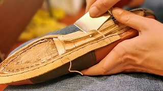 Hand Making a bespoke pair of two tone Oxford shoes [upl. by Magan649]