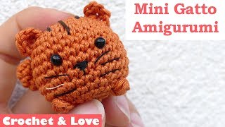 Tutorial mini Gatto Amigurumi  Portachiavi ad uncinetto [upl. by Naujak]