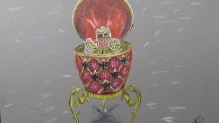 How to draw a faberge egg Рисуем яйцо Фаберже [upl. by Llewxam]