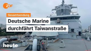 heute 19 Uhr vom 13092024 Deutsche Marine durchfährt Taiwanstraße Unwetterwarnung Kursk [upl. by Ittap]