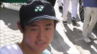 Yoshihito Nishioka with fans  Paris 24 may 2024 before Roland Garros French open  Tennis player [upl. by Ayokal]