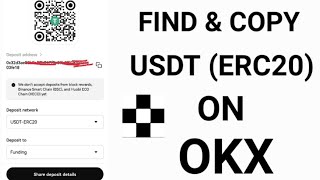 How To Find amp Copy Your USDT ERC20 Wallet Address On OKX  Find OKX USDT Address [upl. by Giavani]