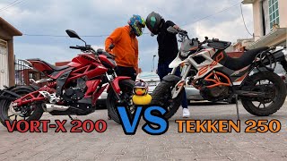 TEKKEN 250 🆚 VORTX 200 ¿QUIEN GANARÁ😱  ZGRIDER🏍️ [upl. by Ahtikal458]