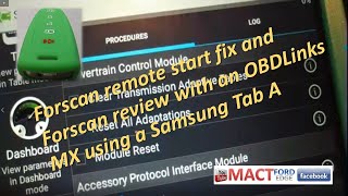 Forscan remote start fix and Forscan review with an OBDLinks MX using a Samsung Tab A [upl. by Ydnic]