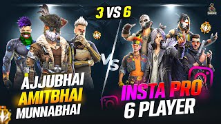 INSTA 6 PRO BAAP PLAYERS VS AJJUBHAI AMITBHAI AND MUNNABHAI BEST CS FF GAMEPLAY  GARENA FREE FIRE [upl. by Raquel]