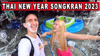 THAI NEUJAHR SONGKRAN WASSERFEST 2023 in 4K Bangkok Thailand [upl. by Asselem]