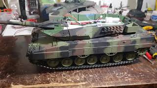 Taigen Leopard2A6 metal hull magnets  3D recoil and elevation unit cannon smoke system installed [upl. by Landis76]