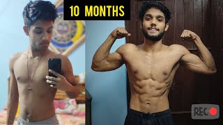 10 months Indian calisthenics body transformation  2020 lockdown  calisthenics motivation [upl. by Emyam]