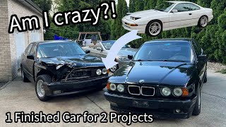 I Traded My M60B44 BMW E31 840i for a Project E34 540i6 and a Totaled 535i [upl. by Shriner]