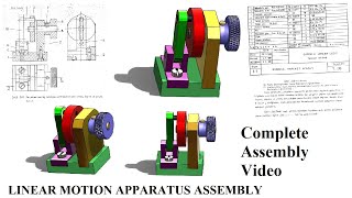 Linear Motion Apparatus in Solidworks Teknik Resim Dogrusal Hareket Aparati Full Video [upl. by Aniraz]