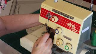 How to Thread and Sew on an Overlocker  Serger  Demonstrated on Elna L4 [upl. by Ninetta]