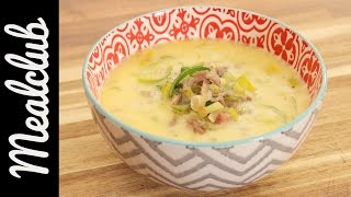 KäseLauchSuppe mit Hackfleisch  MealClub [upl. by Nagirrek]