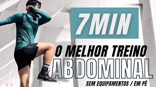 Treino HIIT ABDOMINAL em PÉ  7 minutos para SECAR e DEFINIR  INICIANTES [upl. by Nnaacissej757]