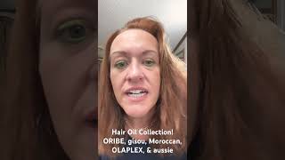 Hair Oil Collection ORIBE gisou Aussie Miracle Moist and Moroccan makeup hairoils shinyhair [upl. by Gracie]