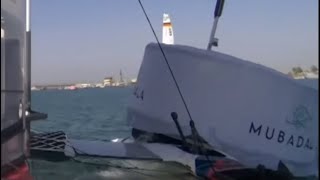 CANADA CRASH IN TO THE MARKER IN ABU DHABI SAILGP [upl. by Rohpotsirhc]