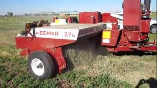 Freeman 370 Side Feed baler at work in 2012 [upl. by Ttegdirb]