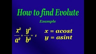 How to find Evolute good example PART1 [upl. by Alra56]