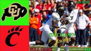 Cincinnati Bearcats Vs Colorado Buffaloes  WEEK 9  Game Highlights Oct 262024  NCAAF Today [upl. by Ahsineg]