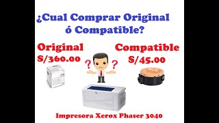 TONER Para Impresora Xerox Phaser 3040 ¿¿Funciona el Compatible [upl. by Novrej]