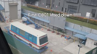 Lift down of C801 101 SMRT C801A 121123 BPLRT BP5 Phoneix to BP6DT1 Bukit Panjang [upl. by Atikim]