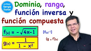 Inversa de una Función  Función Compuesta  Dominio y Rango [upl. by Ahsino]