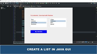 Java GUI Tutorial 46  Creating A List In Java GUI Using JList Class [upl. by Airebma]