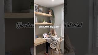 Floating Wooden Alcove Shelf Tutorial 🪚 woodenshelves shelfie shelves officedesign homeoffice [upl. by Rosenwald617]